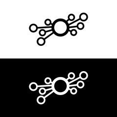 Obraz premium Network connect digital hub net circle icon business data concept