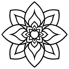 Whimsical Mandala-Inspired Heart Line Art Vectors