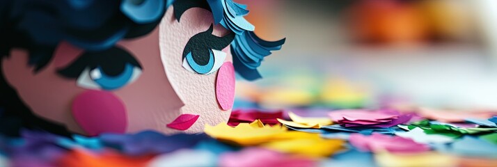 crafting concept with physical handmade crafts