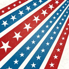 Patriotic Diagonal Stripes Red, White, Blue Starsburst Design, Patriotic Background, 4th of July Patriotic, American Flag