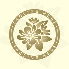 Elegant golden flower bouquet logo