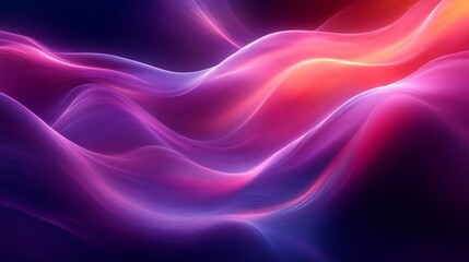 Obraz premium Colorful abstract wavy background with vibrant pink and purple hues, digital gradient art, creative design concept