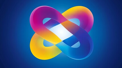 Abstract Colorful Intertwined Ribbon Design