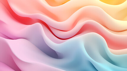 Fototapeta premium Abstract Pastel Waves Flowing Smoothly Together