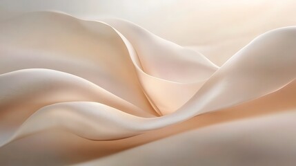 Fototapeta premium Beige silk fabric waves, elegant backdrop