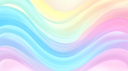 Pastel Rainbow Waves Abstract Background Design