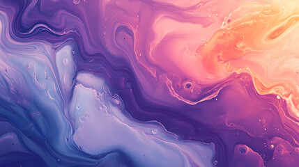 Abstract Swirling Paint in Purple Pink and Blue Hues