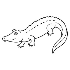 Fototapeta premium Little Alligator Cartoon Animal Illustration Generated by Ai.