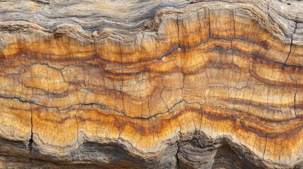 Naklejka premium Abstract Wood Grain Texture Background Featuring Warm Brown Hues and Natural Patterns Emphasizing Organic Details and Weathered Surface