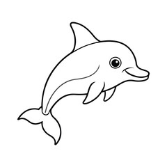 Fototapeta premium Vector continuous one line dolphin illustration Generated by Ai.