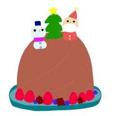 サンタと雪だるまのチョコクリスマスケーキ