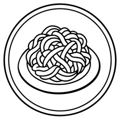 Classic Italian Spaghetti Vector Line Art