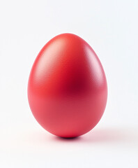 A red Easter egg on white background