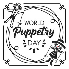 WORLD PUPPETRY DAY silhouette vector illustration