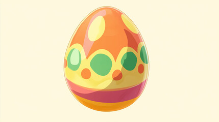 colorful easter egg on yellow background, illustration
