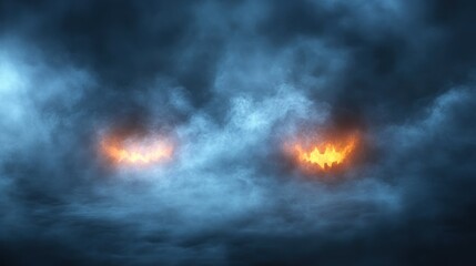 Obraz premium Fiery Eyes in the Stormy Night Sky