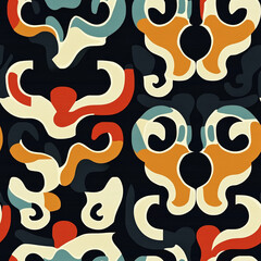 Vibrant block print carpet seamless pattern for home decor modern living room artistic textile design in contemporary style