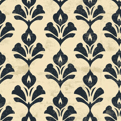 Elegant block print carpet seamless pattern design in a classic style textile art indoors decorative concept for modern homes