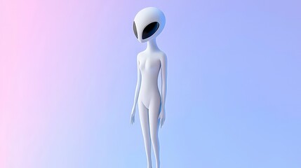 Obraz premium Futuristic Alien Character with Minimalist Design on Colorful Background