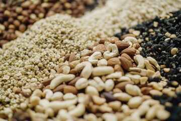 Fototapeta premium Close-up of nuts and seeds