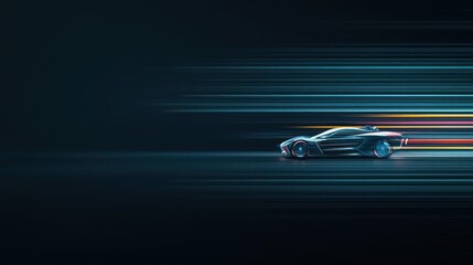 Obraz premium Fast Futuristic Car at Night