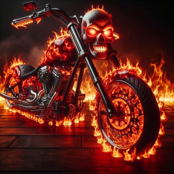Infernal Chopper A motorcycle with glowing red fla