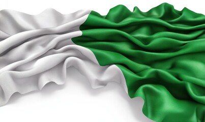 Waving Italian flag, isolated on white background, for patriotic or nationalistic uses