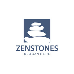 Home Stone Logo  zenstone  balance stone logo with Geometric Arch Design