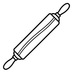 Classic Rolling Pin Line Drawing