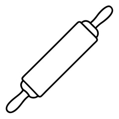Classic Rolling Pin Line Drawing