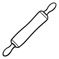 Classic Rolling Pin Line Drawing