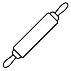 Classic Rolling Pin Line Drawing