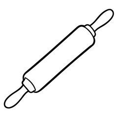 Classic Rolling Pin Line Drawing