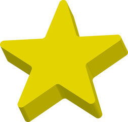 立体的な黄色い星 - シンプルで使いやすいスターアイコン
