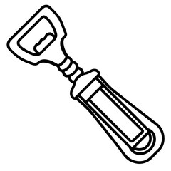 Clean and Minimal Wine Tool Line Art