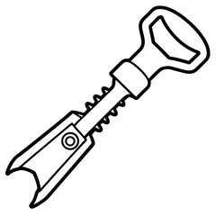 Clean and Minimal Wine Tool Line Art