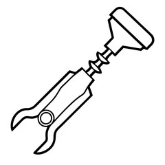 Clean and Minimal Wine Tool Line Art