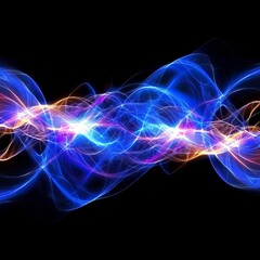 Fototapeta premium Abstract Energy Stream with Vibrant Blue and Purple Light Effects on a Dark Background Display.