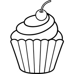 Cupcake-Themed Vector Line Art Creations