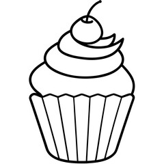 Cupcake-Themed Vector Line Art Creations