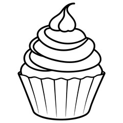 Cupcake-Themed Vector Line Art Creations
