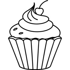 Cupcake-Themed Vector Line Art Creations