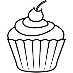Cupcake-Themed Vector Line Art Creations