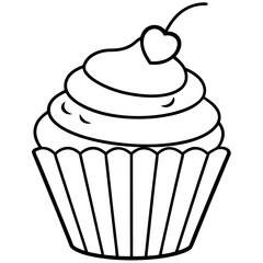 Cupcake-Themed Vector Line Art Creations