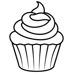 Cupcake-Themed Vector Line Art Creations