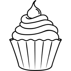 Cupcake-Themed Vector Line Art Creations