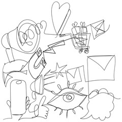 continuous line drawing doodle human reform tools