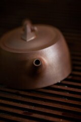 teapot on a wooden table
