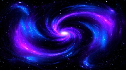 Abstract Spiral Galaxy Nebula in Deep Space Cosmic Formation of Purple and Blue Astral Phenomenon.