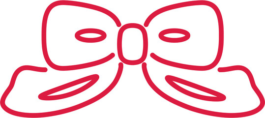 赤いリボンのシンプルなアイコン